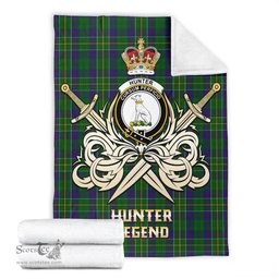 ScotsTee Shop Scottish Hunter of Hunterston Clan Crest Tartan Blanket The Golden Sword of Courageous Legacy Blanket