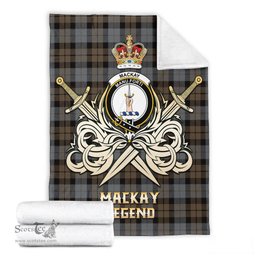 ScotsTee Shop Scottish MacKay Weathered Clan Crest Tartan Blanket The Golden Sword of Courageous Legacy Blanket