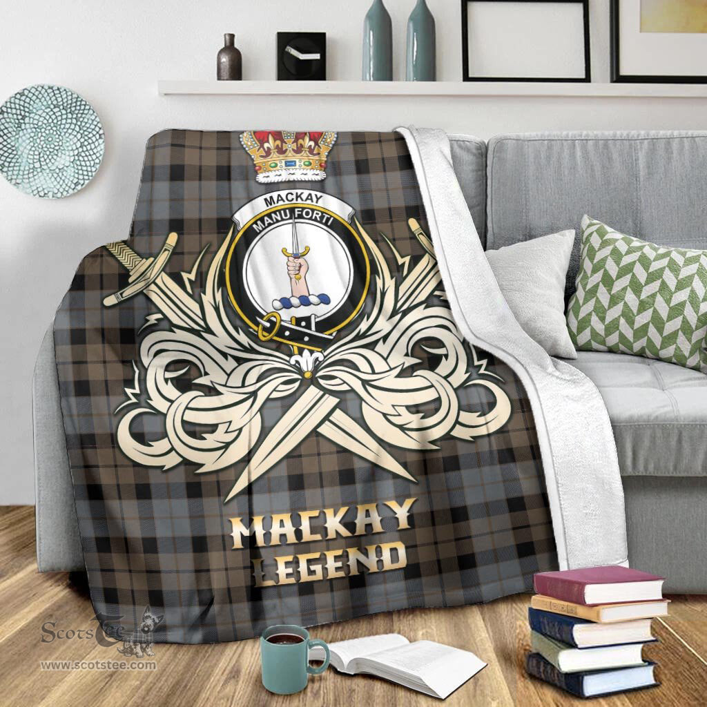 ScotsTee Shop Scottish MacKay Weathered Clan Crest Tartan Blanket The Golden Sword of Courageous Legacy Blanket