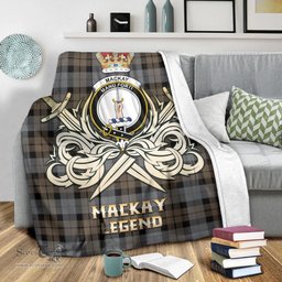 ScotsTee Shop Scottish MacKay Weathered Clan Crest Tartan Blanket The Golden Sword of Courageous Legacy Blanket