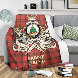 ScotsTee Shop Scottish Grant Weathered Clan Crest Tartan Blanket The Golden Sword of Courageous Legacy Blanket