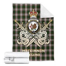 ScotsTee Shop Scottish MacKinnon Dress Clan Crest Tartan Blanket The Golden Sword of Courageous Legacy Blanket