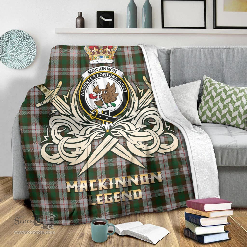 ScotsTee Shop Scottish MacKinnon Dress Clan Crest Tartan Blanket The Golden Sword of Courageous Legacy Blanket