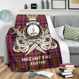 ScotsTee Shop Scottish MacIntyre Modern Clan Crest Tartan Blanket The Golden Sword of Courageous Legacy Blanket