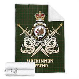 ScotsTee Shop Scottish MacKinnon Hunting Clan Crest Tartan Blanket The Golden Sword of Courageous Legacy Blanket