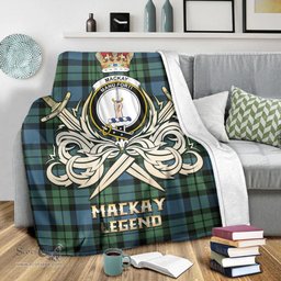 ScotsTee Shop Scottish MacKay Ancient Clan Crest Tartan Blanket The Golden Sword of Courageous Legacy Blanket