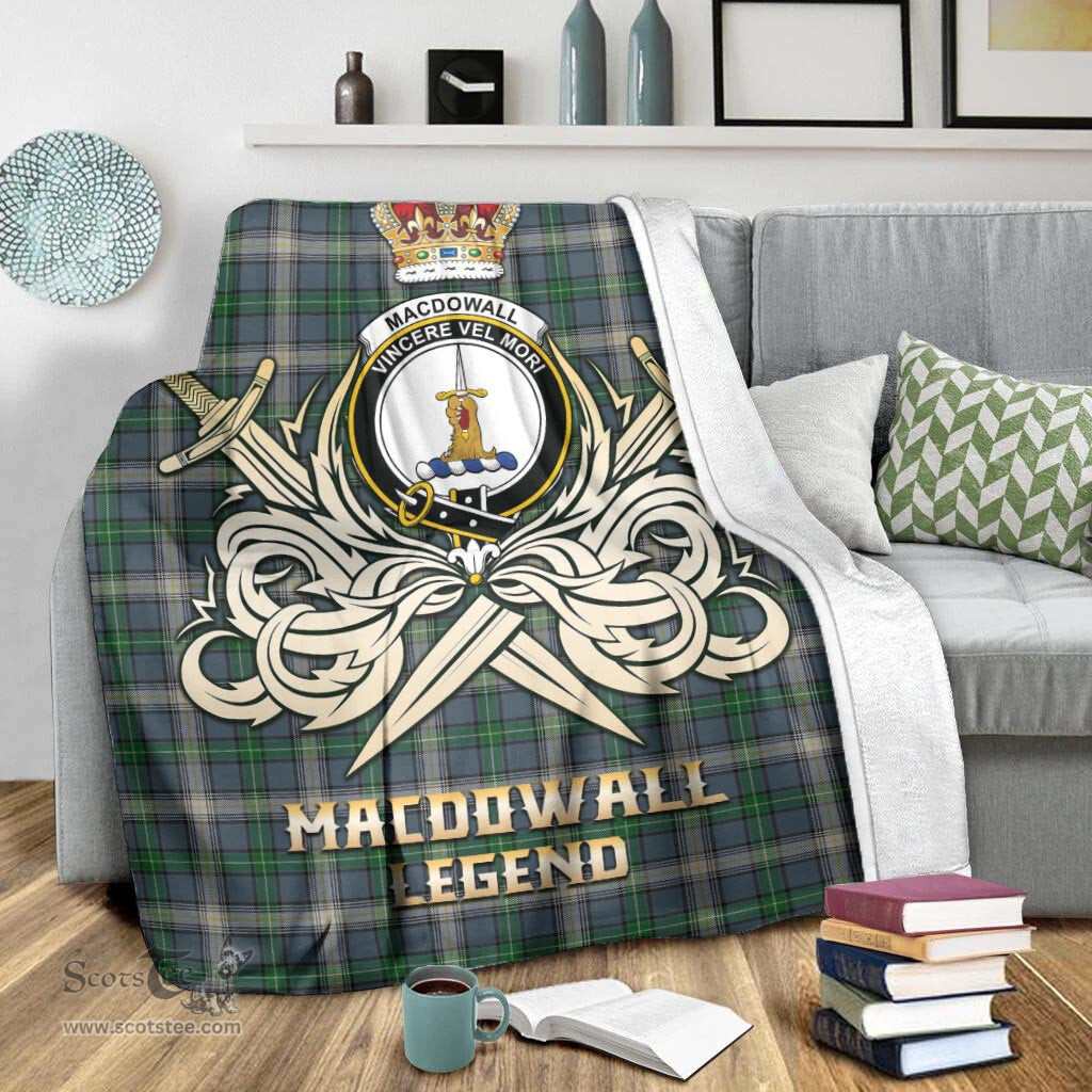 ScotsTee Shop Scottish MacDowall Clan Crest Tartan Blanket The Golden Sword of Courageous Legacy Blanket