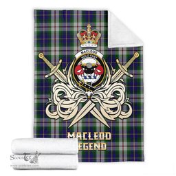 ScotsTee Shop Scottish MacLeod Of Californian Clan Crest Tartan Blanket The Golden Sword of Courageous Legacy Blanket