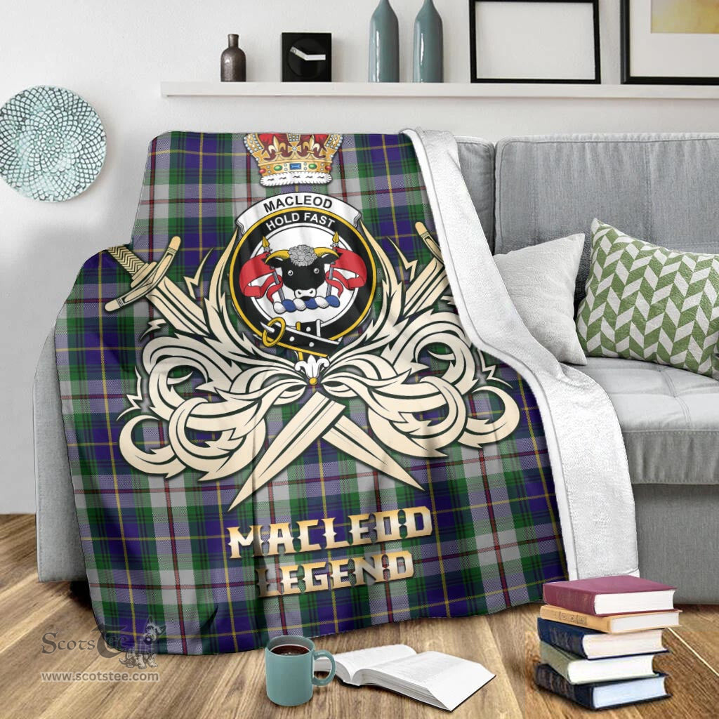 ScotsTee Shop Scottish MacLeod Of Californian Clan Crest Tartan Blanket The Golden Sword of Courageous Legacy Blanket