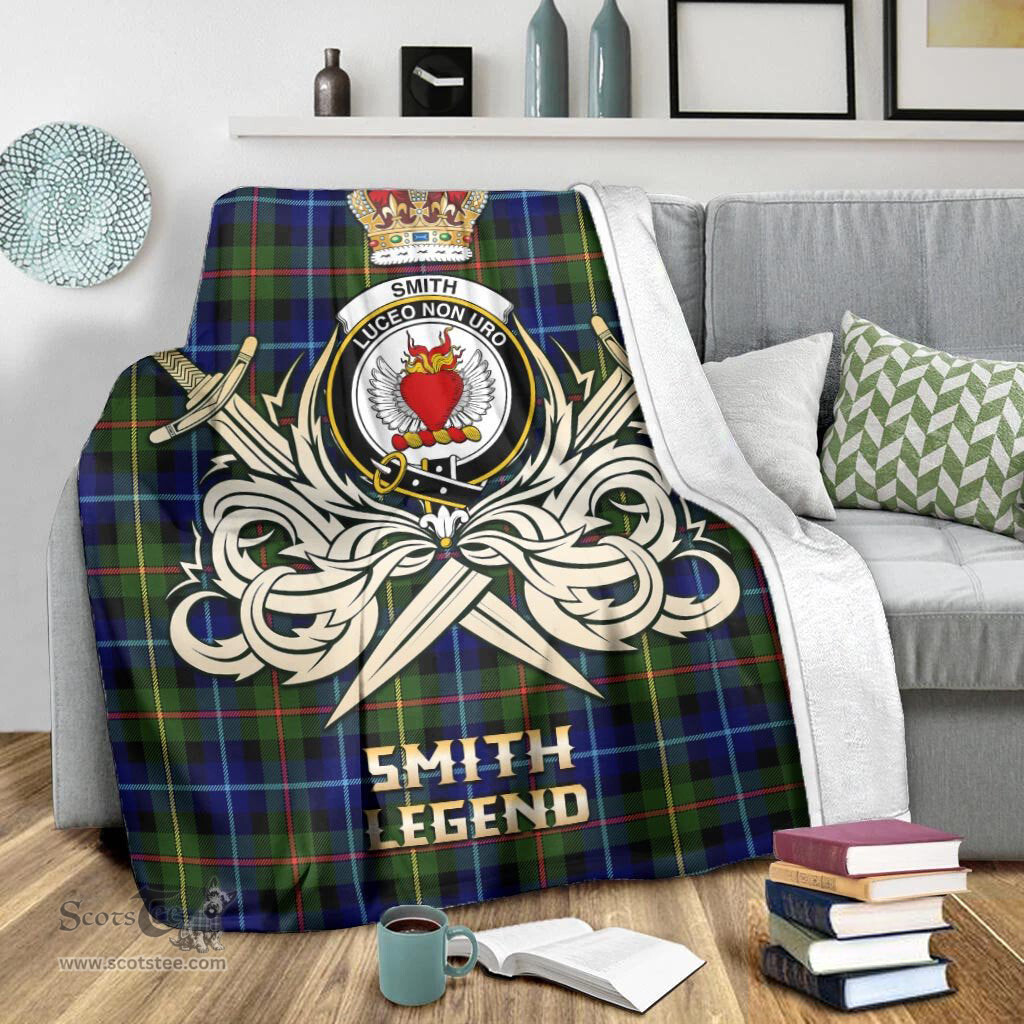 ScotsTee Shop Scottish Smith Modern Clan Crest Tartan Blanket The Golden Sword of Courageous Legacy Blanket