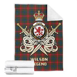 ScotsTee Shop Scottish Wilson Modern Clan Crest Tartan Blanket The Golden Sword of Courageous Legacy Blanket