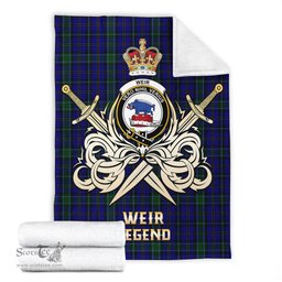 ScotsTee Shop Scottish Weir Clan Crest Tartan Blanket The Golden Sword of Courageous Legacy Blanket