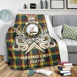 ScotsTee Shop Scottish MacMillan Old Modern Clan Crest Tartan Blanket The Golden Sword of Courageous Legacy Blanket