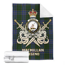 ScotsTee Shop Scottish MacMillan Hunting Clan Crest Tartan Blanket The Golden Sword of Courageous Legacy Blanket