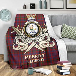 ScotsTee Shop Scottish Murray of Tullibardine Clan Crest Tartan Blanket The Golden Sword of Courageous Legacy Blanket