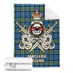 ScotsTee Shop Scottish MacLeod of Harris Ancient Clan Crest Tartan Blanket The Golden Sword of Courageous Legacy Blanket