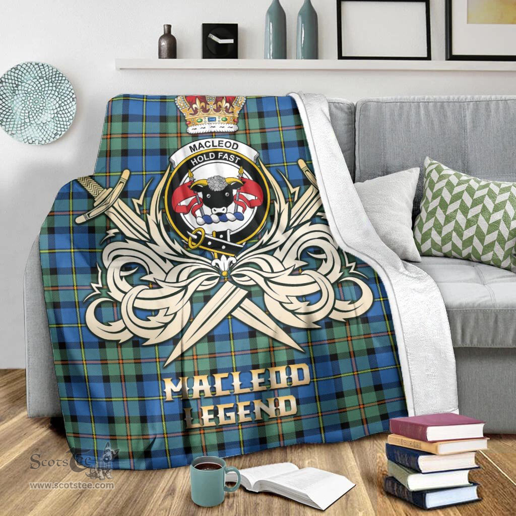 ScotsTee Shop Scottish MacLeod of Harris Ancient Clan Crest Tartan Blanket The Golden Sword of Courageous Legacy Blanket