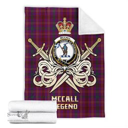 ScotsTee Shop Scottish McCall (Caithness) Clan Crest Tartan Blanket The Golden Sword of Courageous Legacy Blanket