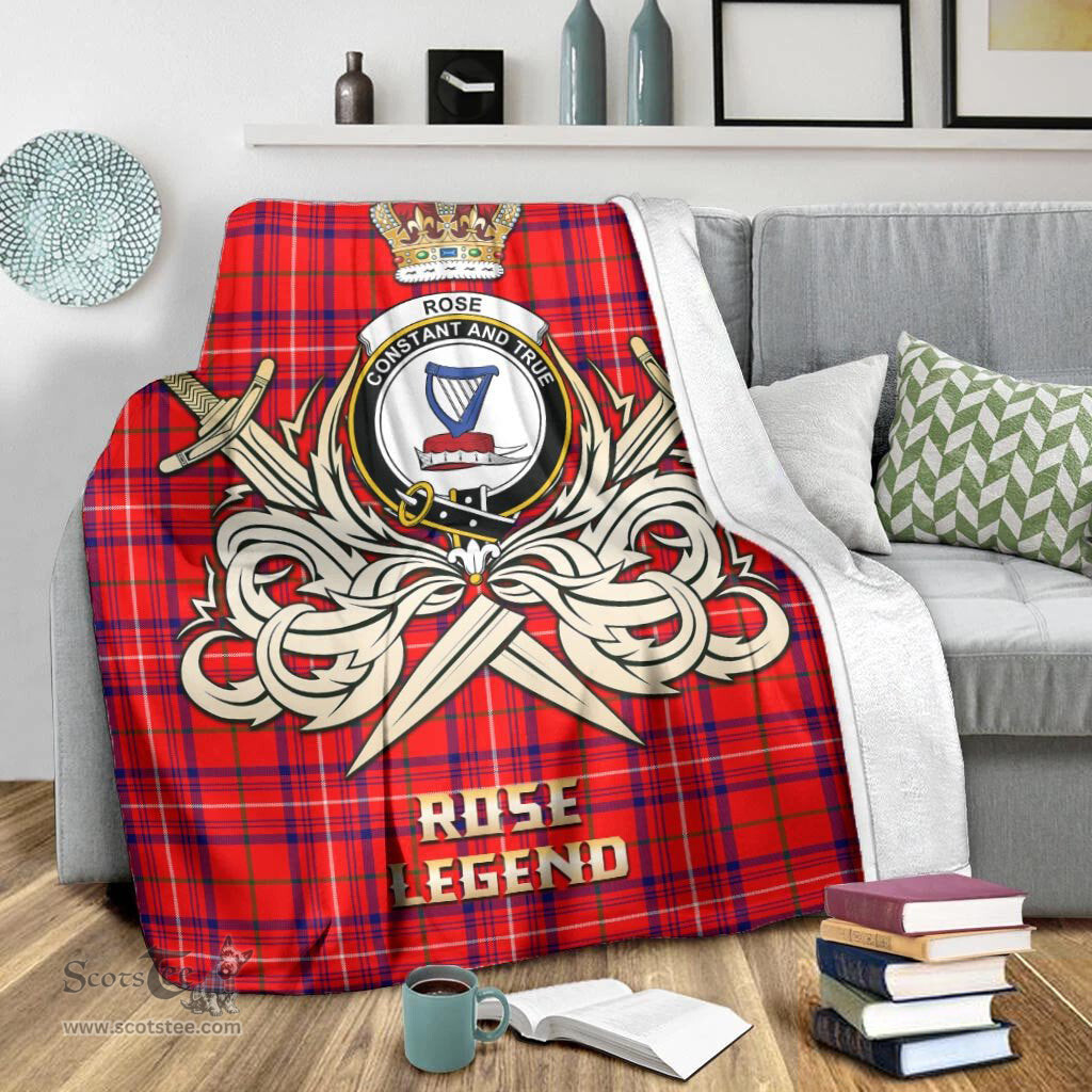 ScotsTee Shop Scottish Rose Modern Clan Crest Tartan Blanket The Golden Sword of Courageous Legacy Blanket