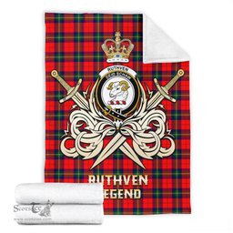 ScotsTee Shop Scottish Ruthven Modern Clan Crest Tartan Blanket The Golden Sword of Courageous Legacy Blanket