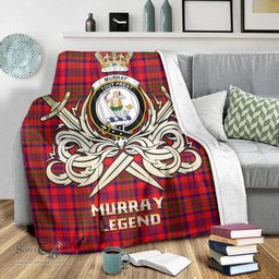 ScotsTee Shop Scottish Murray of Tulloch Modern Clan Crest Tartan Blanket The Golden Sword of Courageous Legacy Blanket
