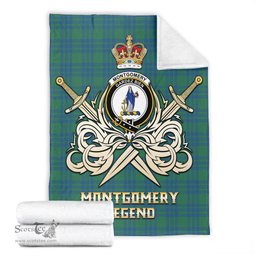 ScotsTee Shop Scottish Montgomery Ancient Clan Crest Tartan Blanket The Golden Sword of Courageous Legacy Blanket