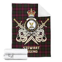 ScotsTee Shop Scottish Stewart of Bute Hunting Clan Crest Tartan Blanket The Golden Sword of Courageous Legacy Blanket