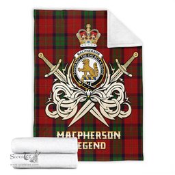ScotsTee Shop Scottish MacPherson of Cluny Clan Crest Tartan Blanket The Golden Sword of Courageous Legacy Blanket