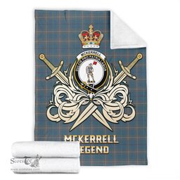 ScotsTee Shop Scottish McKerrell of Hillhouse Dress Clan Crest Tartan Blanket The Golden Sword of Courageous Legacy Blanket