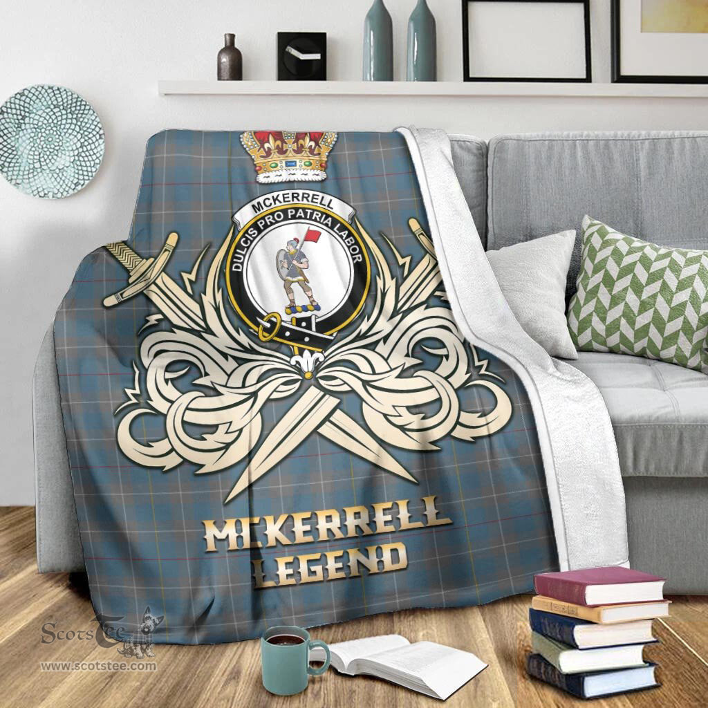 ScotsTee Shop Scottish McKerrell of Hillhouse Dress Clan Crest Tartan Blanket The Golden Sword of Courageous Legacy Blanket