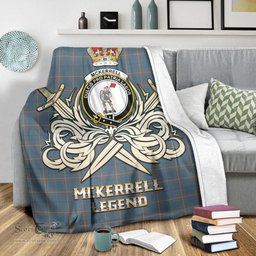 ScotsTee Shop Scottish McKerrell of Hillhouse Dress Clan Crest Tartan Blanket The Golden Sword of Courageous Legacy Blanket