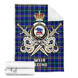 ScotsTee Shop Scottish Weir Modern Clan Crest Tartan Blanket The Golden Sword of Courageous Legacy Blanket