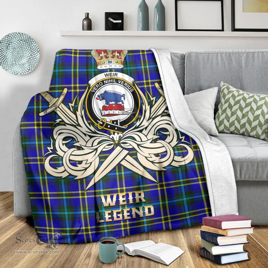 ScotsTee Shop Scottish Weir Modern Clan Crest Tartan Blanket The Golden Sword of Courageous Legacy Blanket