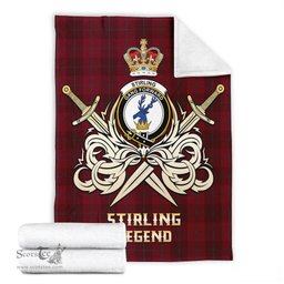 ScotsTee Shop Scottish Stirling of Keir Clan Crest Tartan Blanket The Golden Sword of Courageous Legacy Blanket