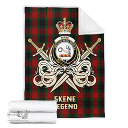 ScotsTee Shop Scottish Skene of Cromar Black Clan Crest Tartan Blanket The Golden Sword of Courageous Legacy Blanket