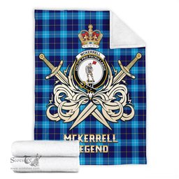 ScotsTee Shop Scottish McKerrell Clan Crest Tartan Blanket The Golden Sword of Courageous Legacy Blanket