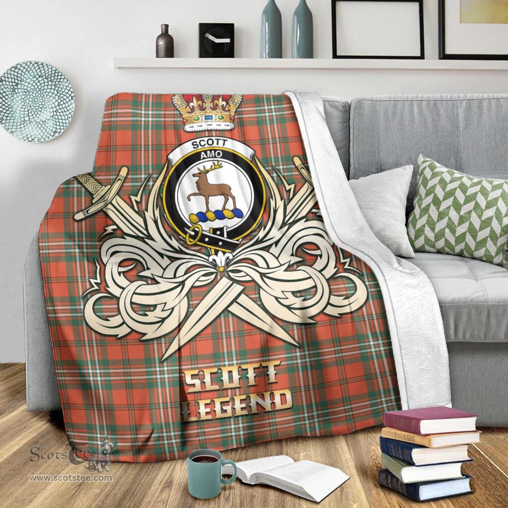 ScotsTee Shop Scottish Scott Ancient Clan Crest Tartan Blanket The Golden Sword of Courageous Legacy Blanket