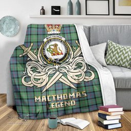 ScotsTee Shop Scottish MacThomas Ancient Clan Crest Tartan Blanket The Golden Sword of Courageous Legacy Blanket