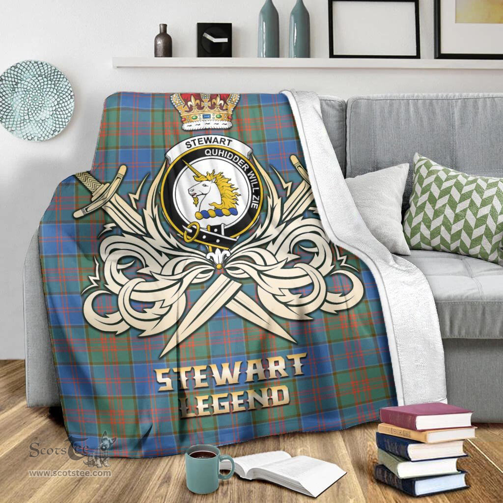 ScotsTee Shop Scottish Stewart of Appin Hunting Ancient Clan Crest Tartan Blanket The Golden Sword of Courageous Legacy Blanket