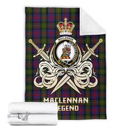 ScotsTee Shop Scottish MacLennan Clan Crest Tartan Blanket The Golden Sword of Courageous Legacy Blanket