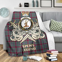 ScotsTee Shop Scottish Spens (Spence) Clan Crest Tartan Blanket The Golden Sword of Courageous Legacy Blanket