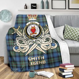 ScotsTee Shop Scottish Smith Ancient Clan Crest Tartan Blanket The Golden Sword of Courageous Legacy Blanket