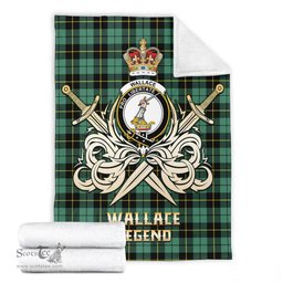ScotsTee Shop Scottish Wallace Hunting Ancient Clan Crest Tartan Blanket The Golden Sword of Courageous Legacy Blanket