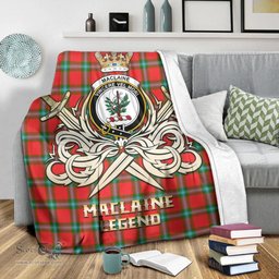 ScotsTee Shop Scottish MacLaine of Loch Buie Clan Crest Tartan Blanket The Golden Sword of Courageous Legacy Blanket