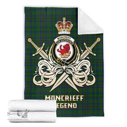 ScotsTee Shop Scottish Moncrieff of Atholl Clan Crest Tartan Blanket The Golden Sword of Courageous Legacy Blanket