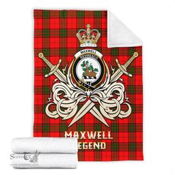 ScotsTee Shop Scottish Maxwell Modern Clan Crest Tartan Blanket The Golden Sword of Courageous Legacy Blanket