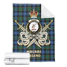 ScotsTee Shop Scottish MacRae Hunting Ancient Clan Crest Tartan Blanket The Golden Sword of Courageous Legacy Blanket