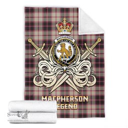 ScotsTee Shop Scottish MacPherson Hunting Ancient Clan Crest Tartan Blanket The Golden Sword of Courageous Legacy Blanket