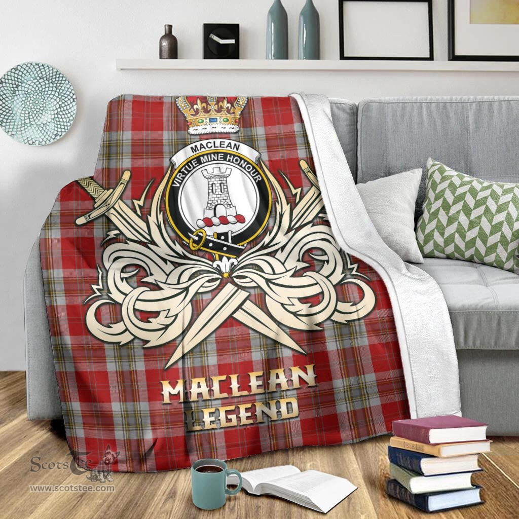 ScotsTee Shop Scottish MacLean of Duart Dress Red Clan Crest Tartan Blanket The Golden Sword of Courageous Legacy Blanket