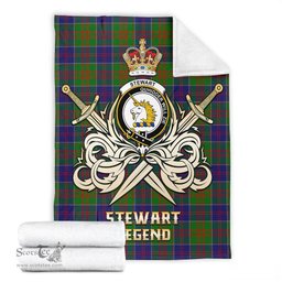 ScotsTee Shop Scottish Stewart of Appin Hunting Modern Clan Crest Tartan Blanket The Golden Sword of Courageous Legacy Blanket